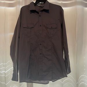 Gray button down shirt